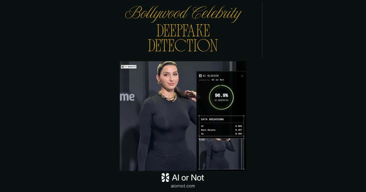 Bollywood Celebrity Deepfake Detection — AI or Not investigation cover with 99 percent AI generated verdict Bollywood Celebrity Deepfake Detection — AI or Not investigation cover with 99 percent AI generated verdict