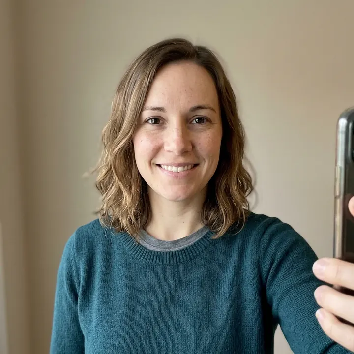 AI-generated selfie of a fictional person, the framing used for an identity verification liveness check