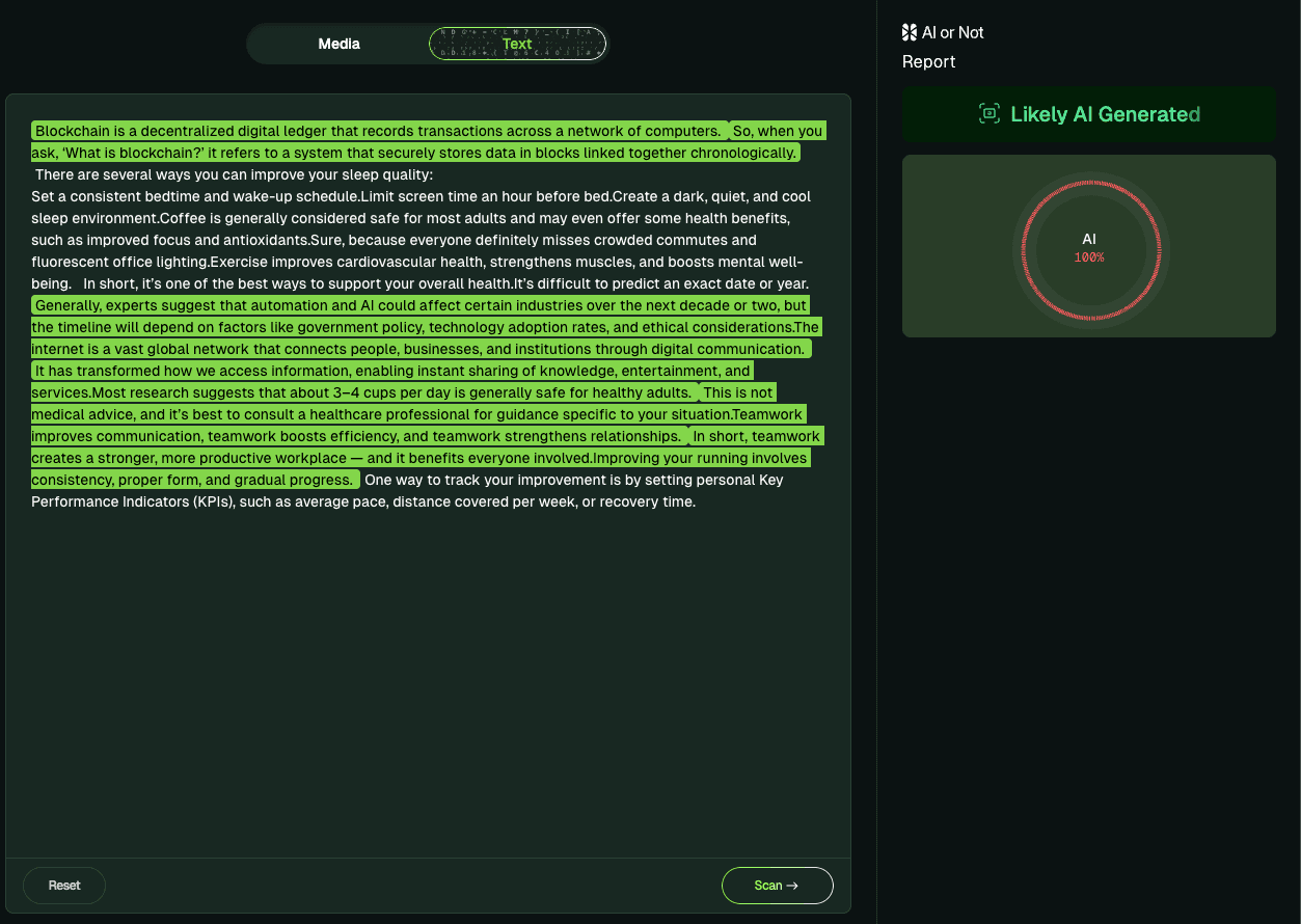 AI Text Detection Report AI Text Detection Report